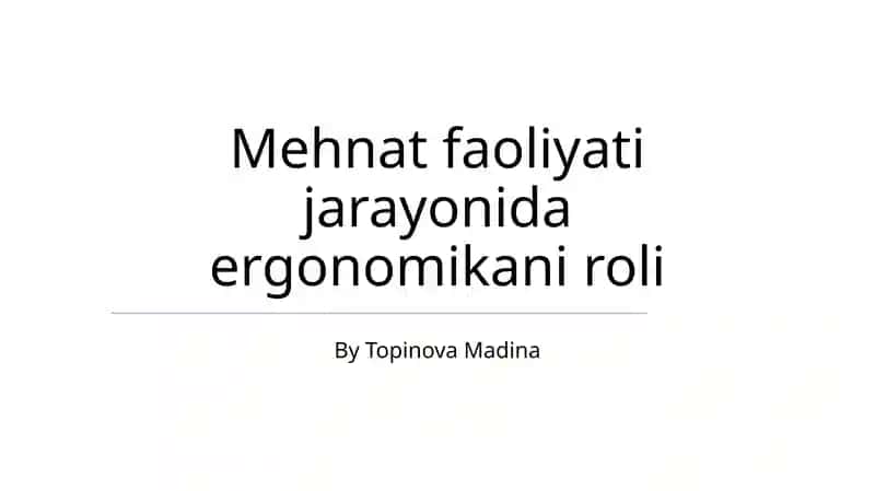 Ergonomika