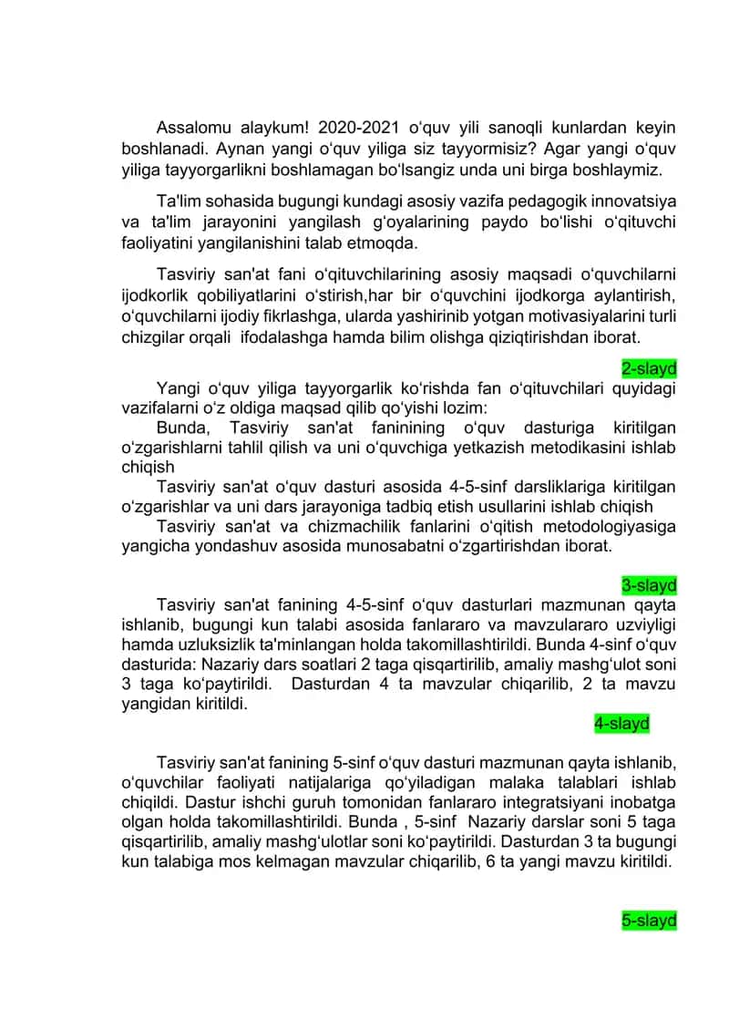 Tasviriy san'at fanining 4-5-sinf o‘quv dasturi 1