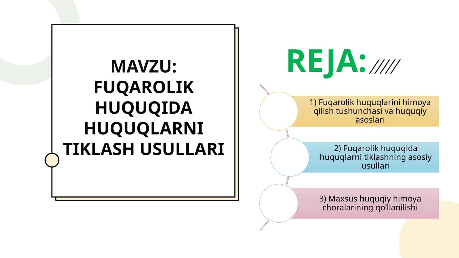 FUQAROLIK HUQUQIDA HUQUQLARNI TIKLASH USULLARI 1