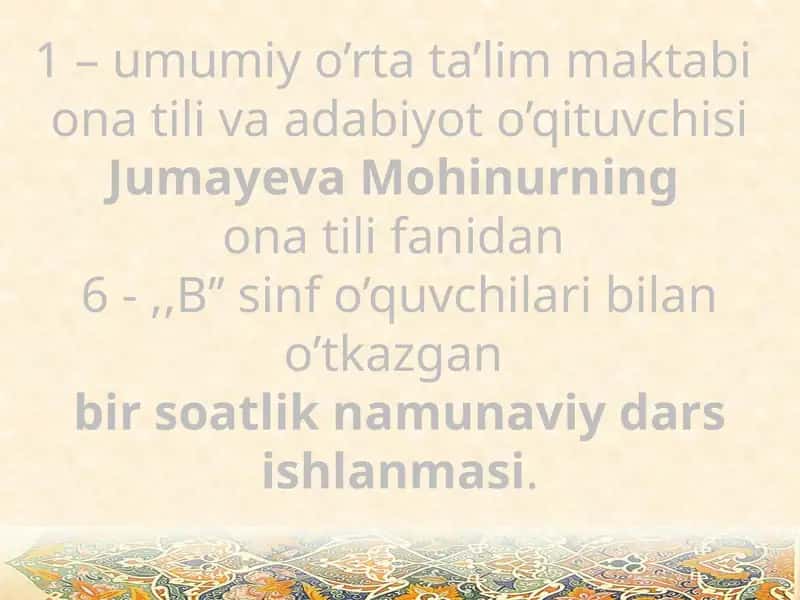 FE’L NISBATLARI 1