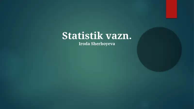 Og'irlik statistikasi 1