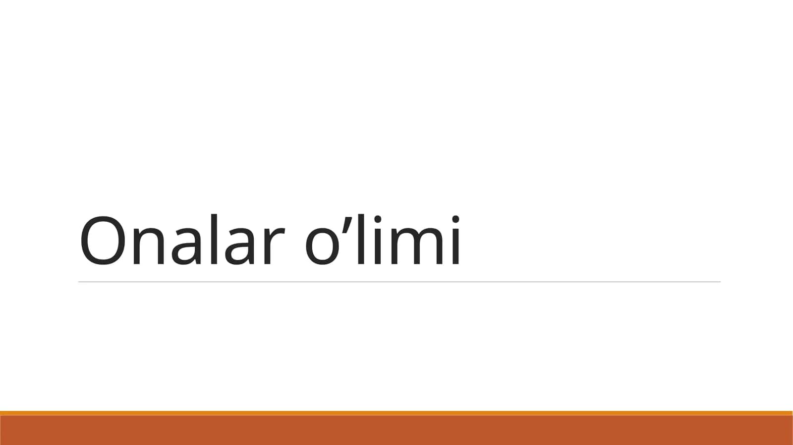 Onalar o'limi 1