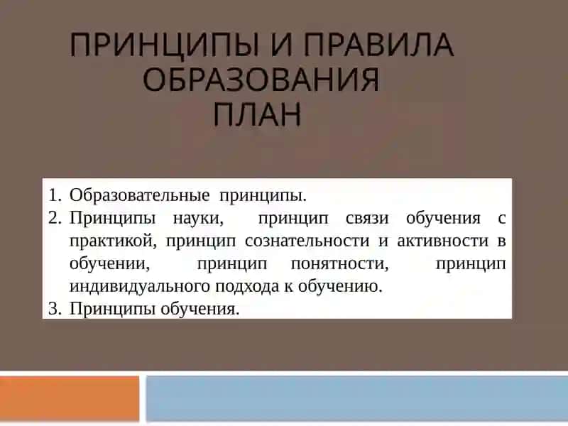 Принципы и правила образования