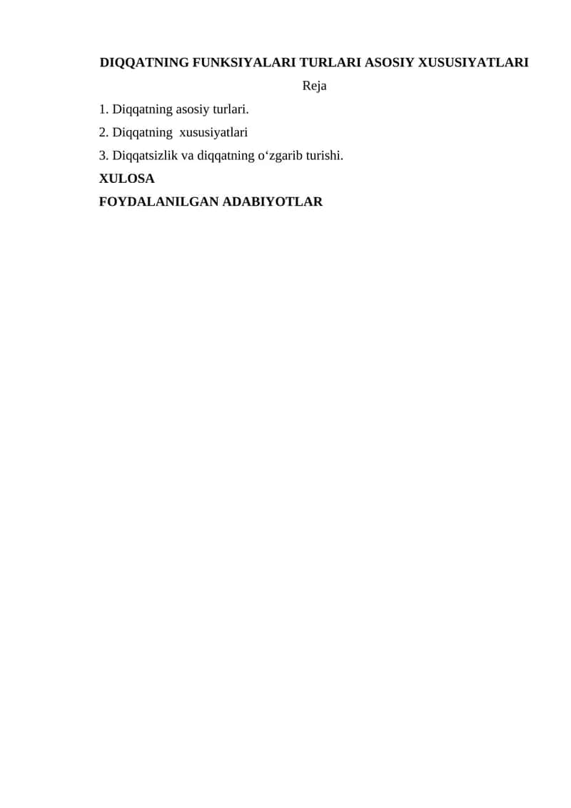Diqqatning Funksiyalari Turlari Asosiy Xususiyatlari 1
