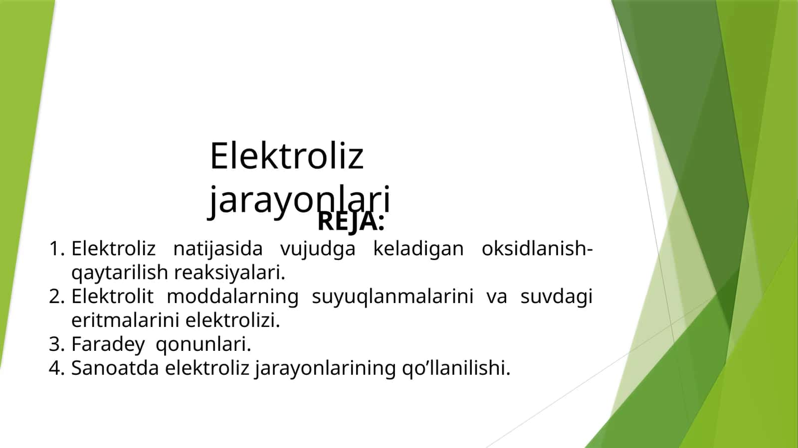 Elektroliz jarayonlari 1