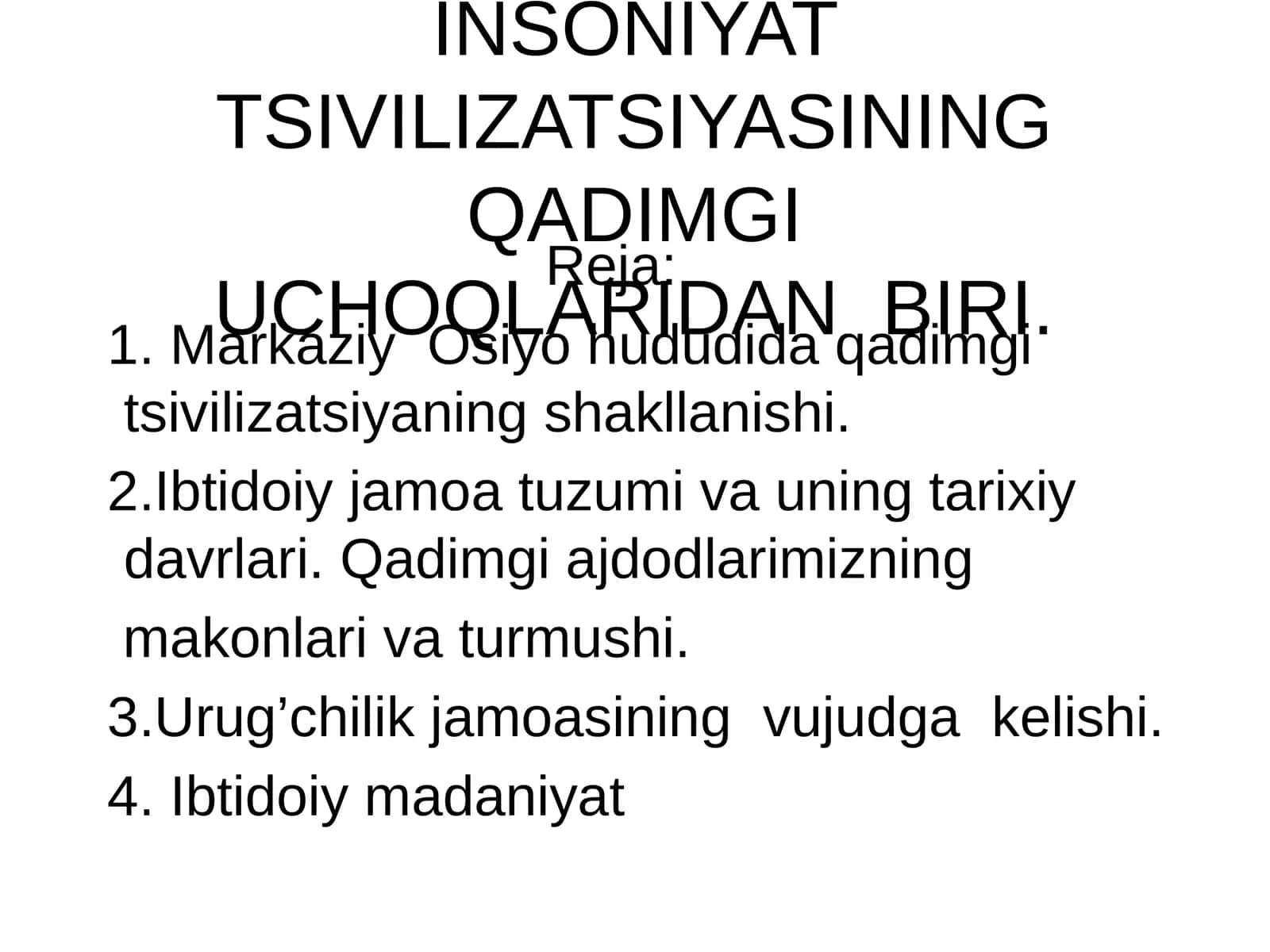 MARKAZIY OSIYO INSONIYAT TSIVILIZATSIYASINING QADIMGIUCHOQLARIDAN BIRI 1