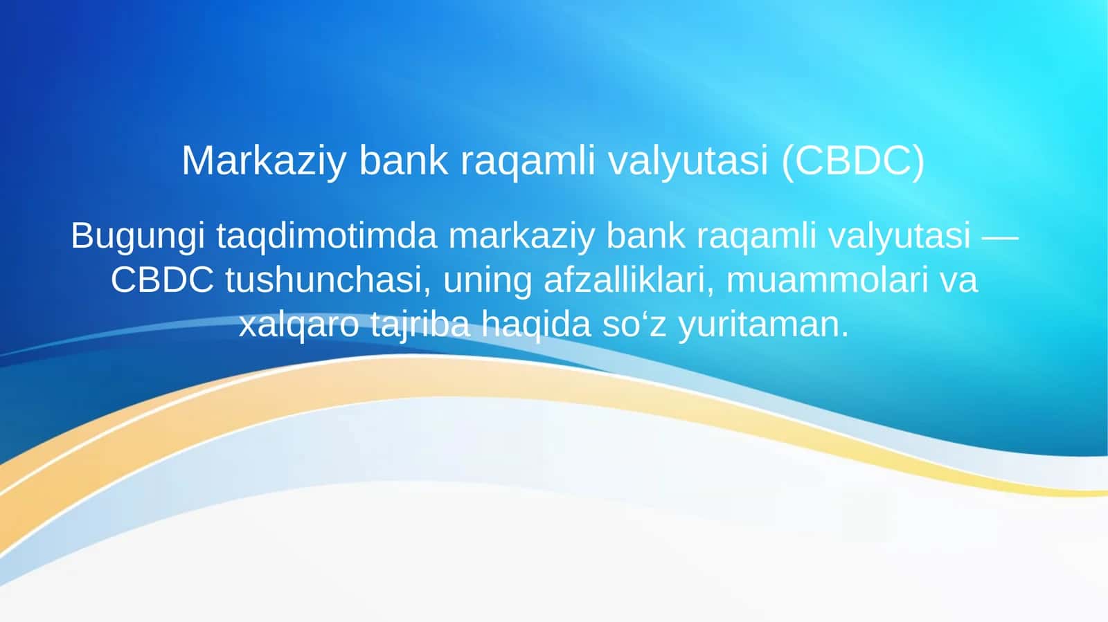 Markaziy bank raqamli valyutasi (CBDC) 1