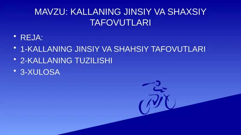 KALLANING JINSIY VA SHAXSIY TAFOVUTLARI 1