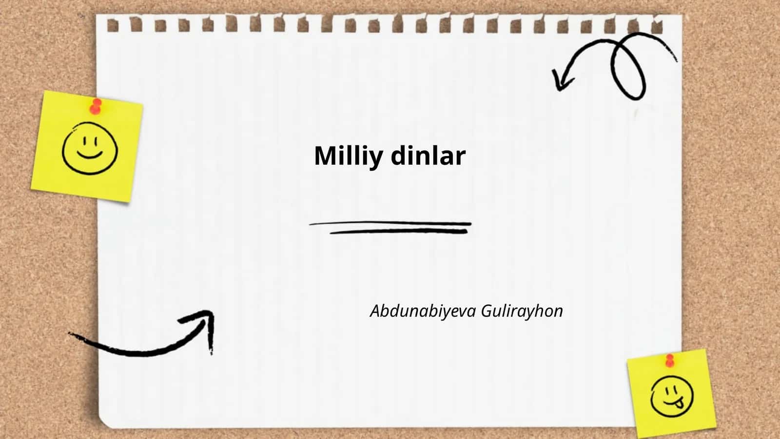 Milliy dinlar Abdunabiyeva Gulirayhon 1