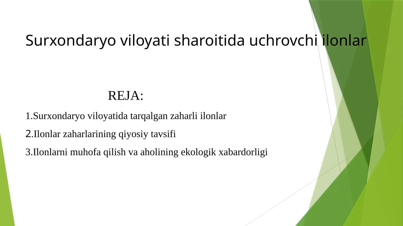 Ilonlar va zaharlar 1
