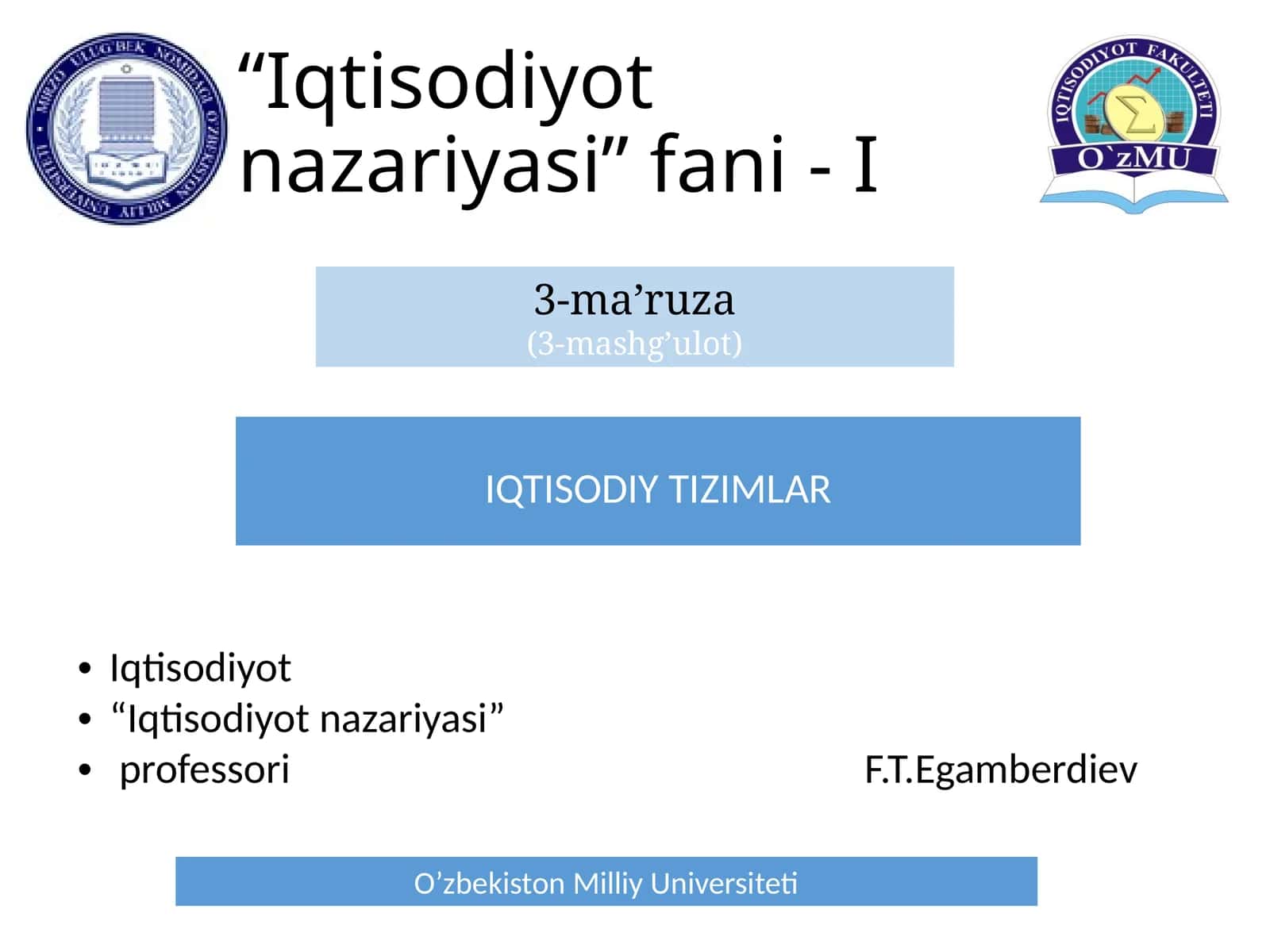 Iqtisodiyot nazariyasi 1