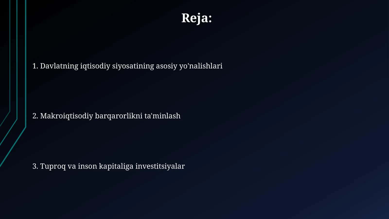 Davlatning iqtisodiy siyosatining asosiy yo'nalishlari 1