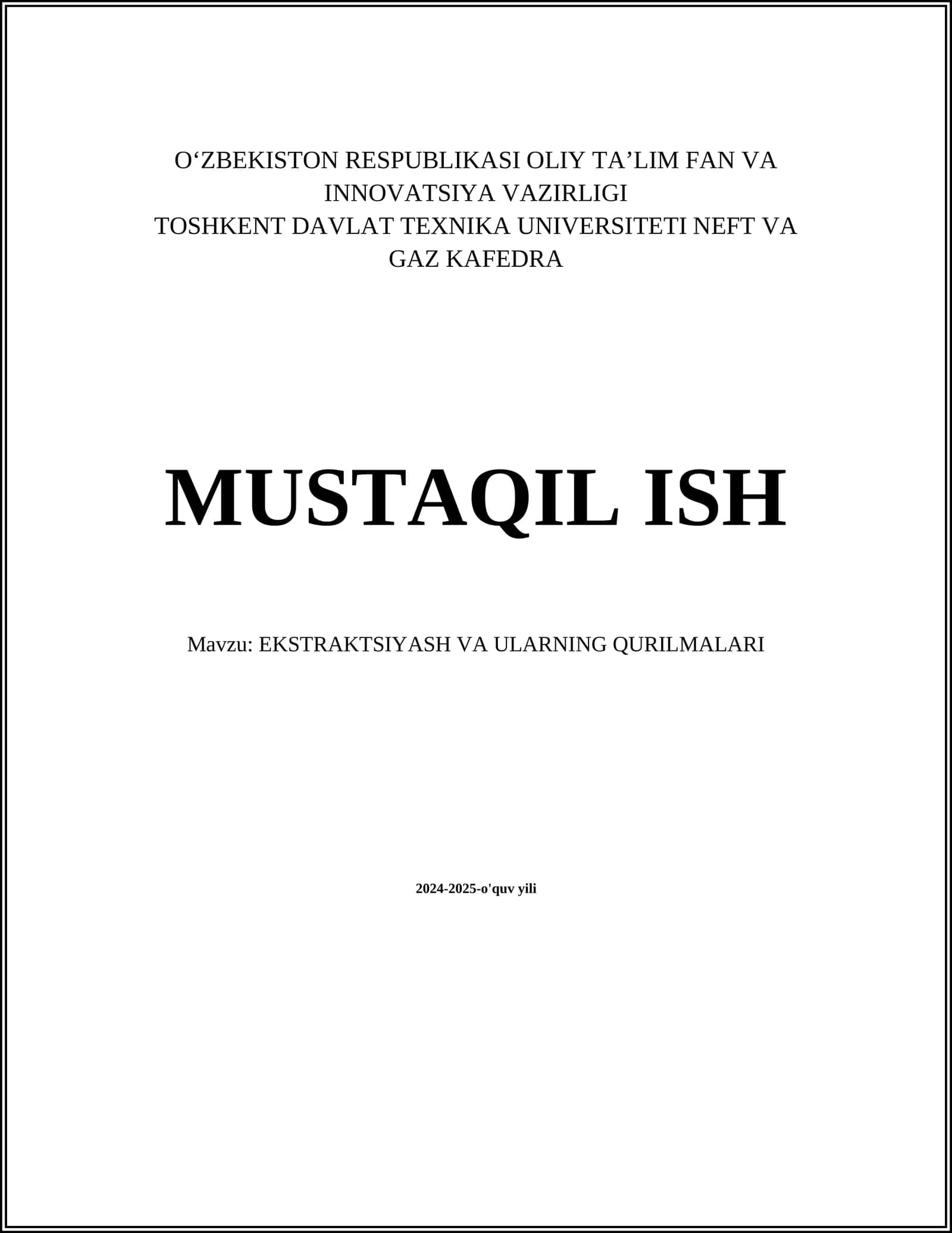EKSTRAKTSIYASH VA ULARNING QURILMALARI 1