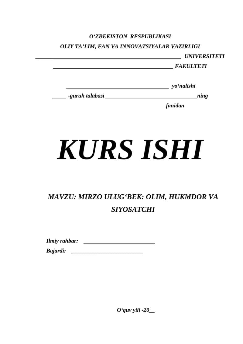 Mirzo Ulug‘bek olim, hukmdor va siyosatchi 1