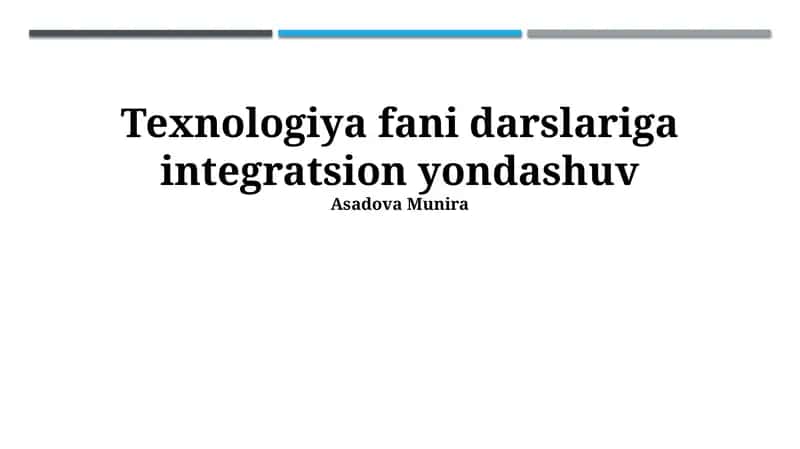 Integratsiyalashgan Darslarni Rejalashtirish va O'tkazish Metodlari 1