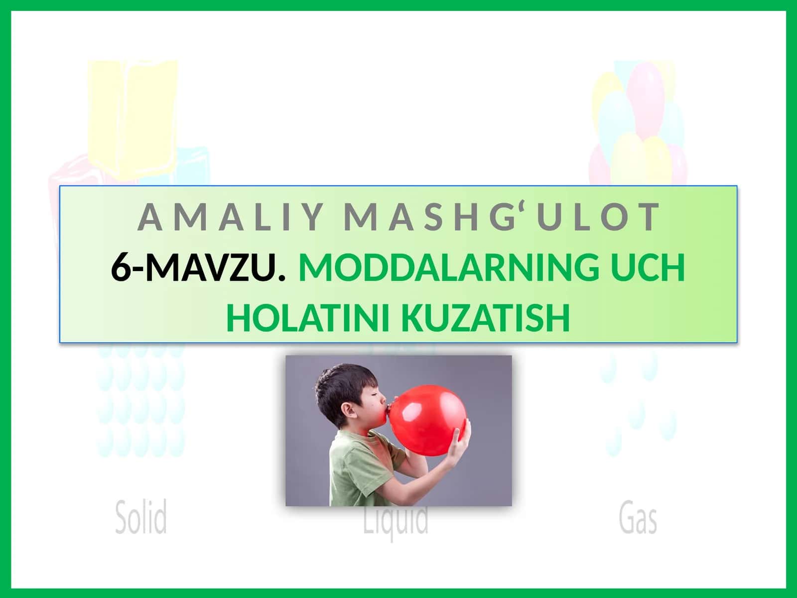 AMALIY MASHGU'L0T6- MAVZU.MODDALARNING UCHHOLATINI KUZATISH 1