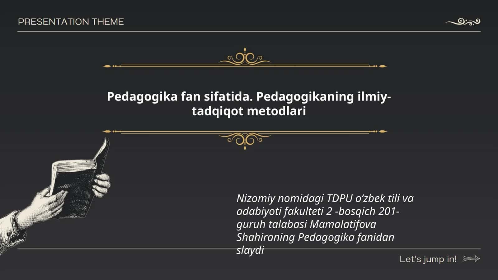 Pedagogika fan sifatida. Pedagogikaning ilmiy-tadqiqot metodlari 1