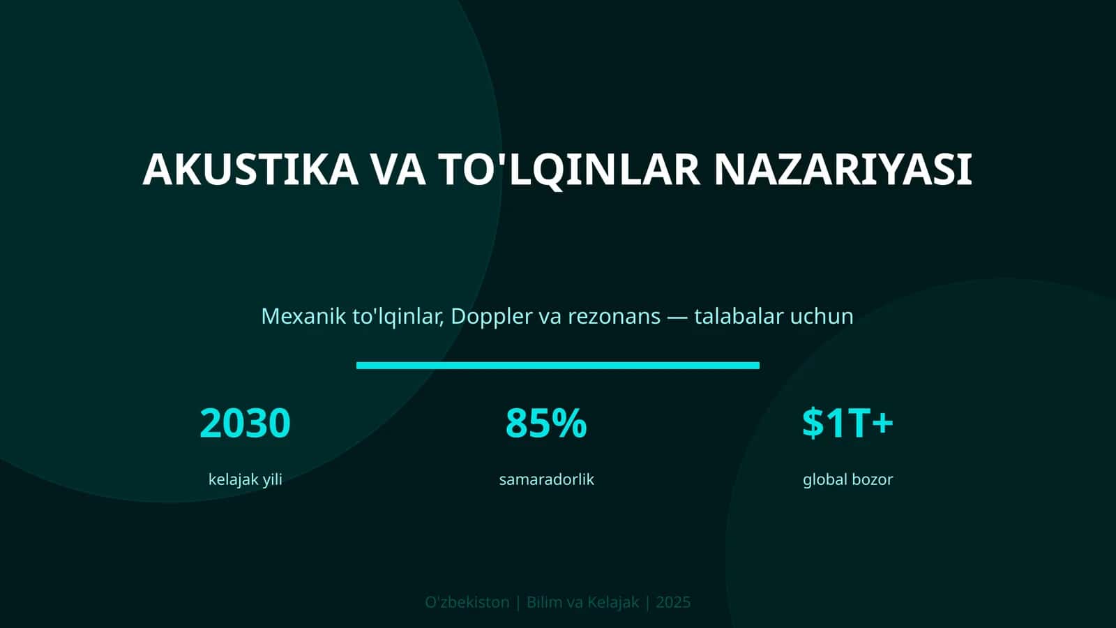 AKUSTIKA VA TO'LQINLAR NAZARIYASI 1