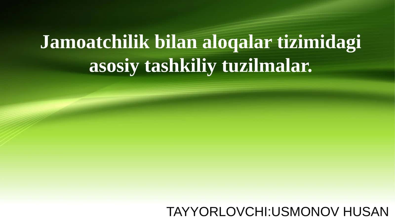 Jamoatchilik bilan aloqalar tizimidagi asosiy tashkiliy tuzilmalar 1