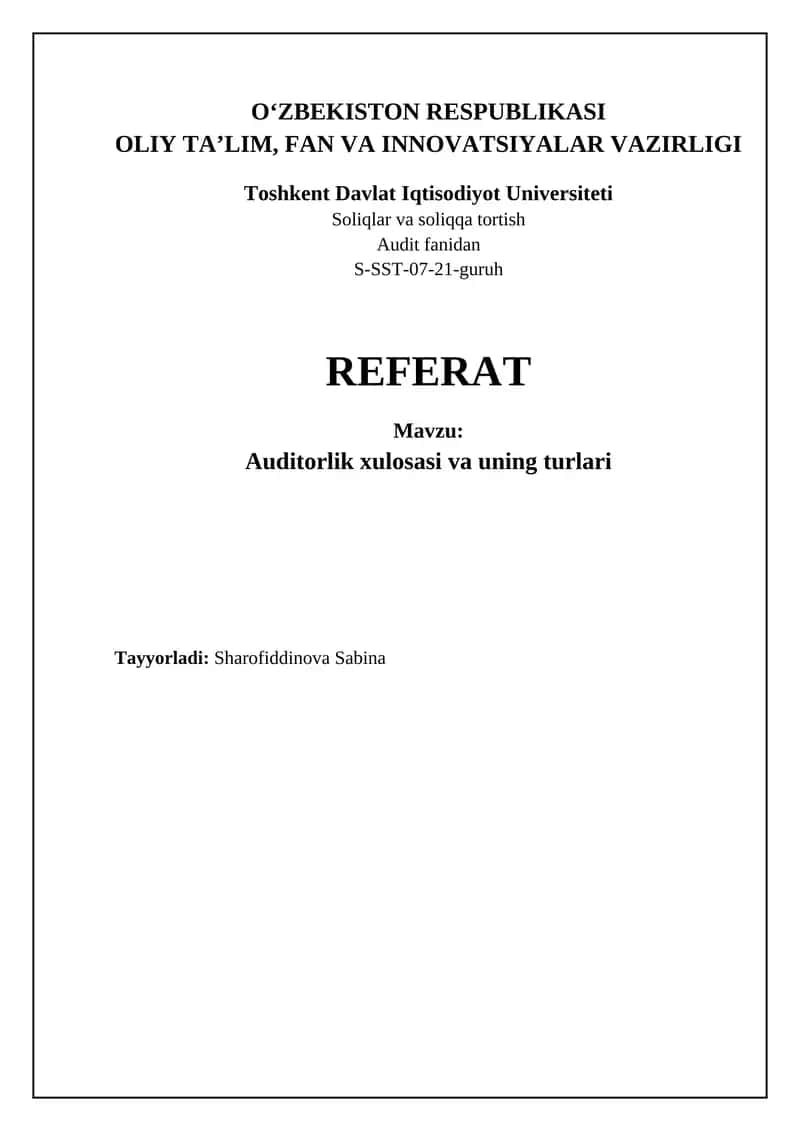 Audit fanidan 1
