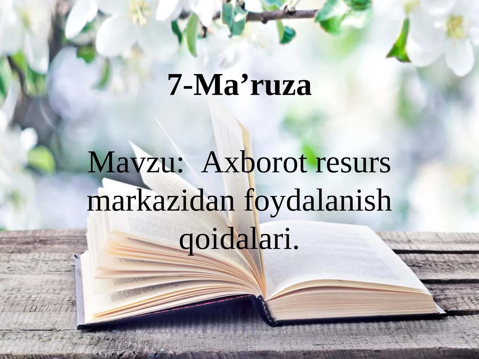 Axborot resurs markazidan foydalanish qoidalari 1