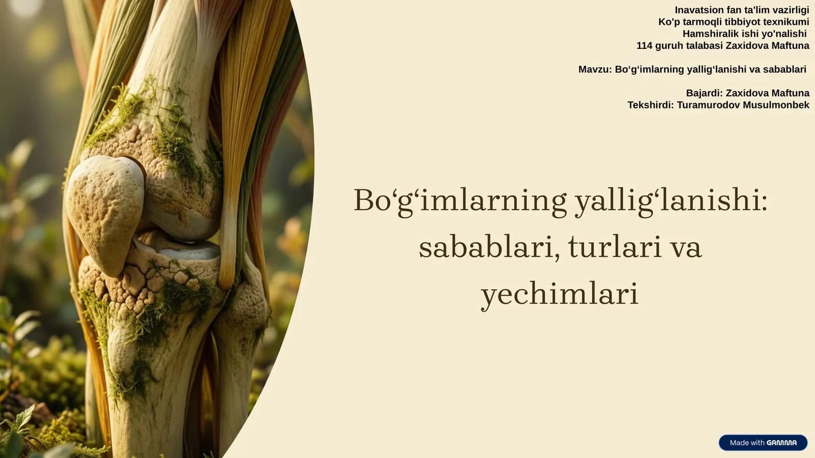Boʻgʻimlarning yalligʻlanishi: sabablari, turlari va yechimlari 1