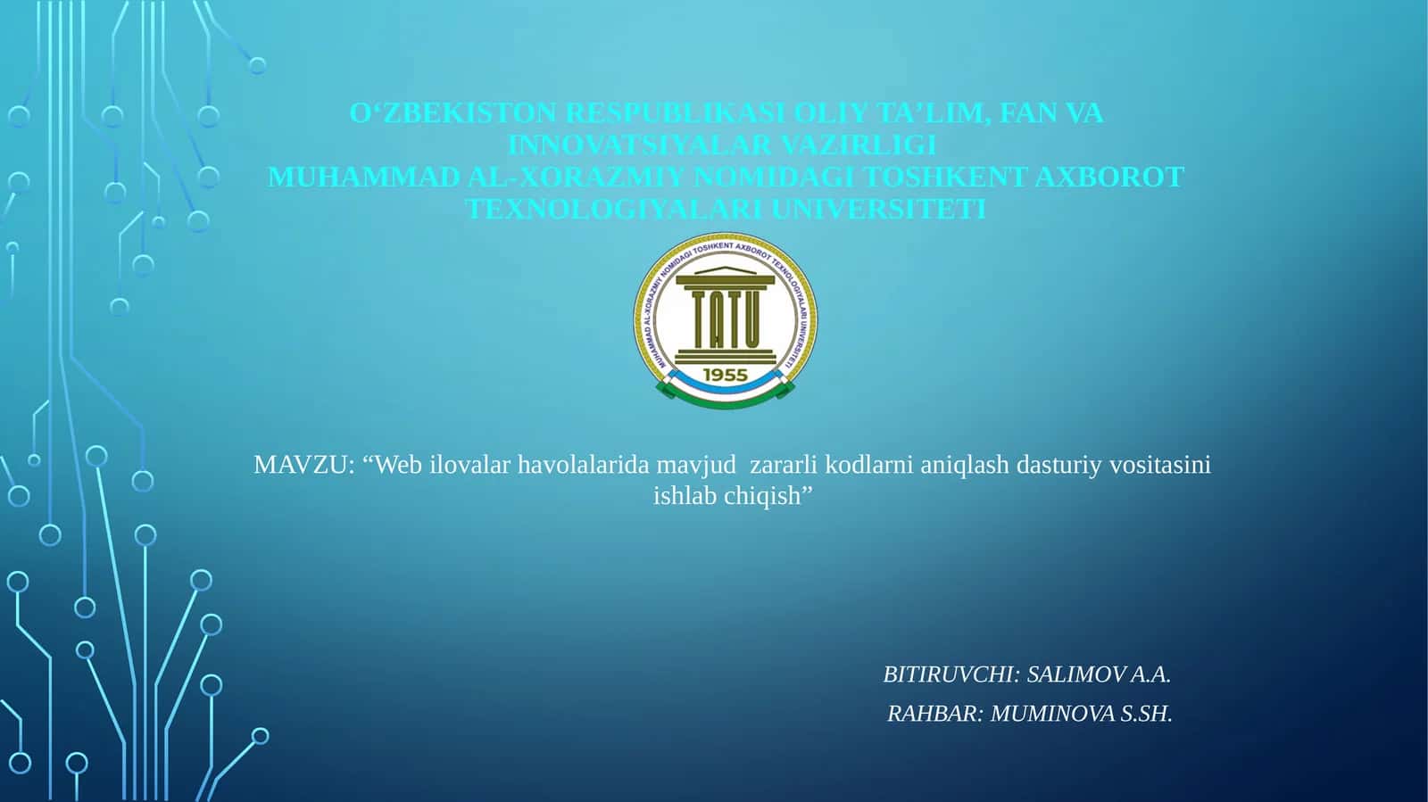 Web ilovalar havolalarida mavjud  zararli kodlarni aniqlash dasturiy vositasini ishlab chiqish 1