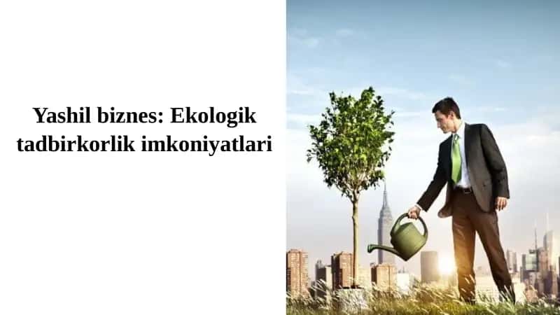 Yashil biznes: Ekologik tadbirkorlik imkoniyatlari 1