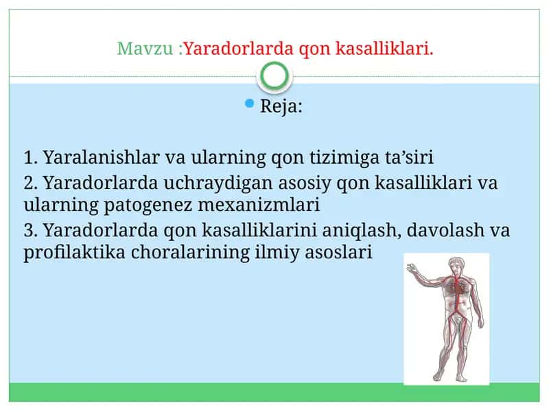 Yaradorlarda qon kasalliklari 1