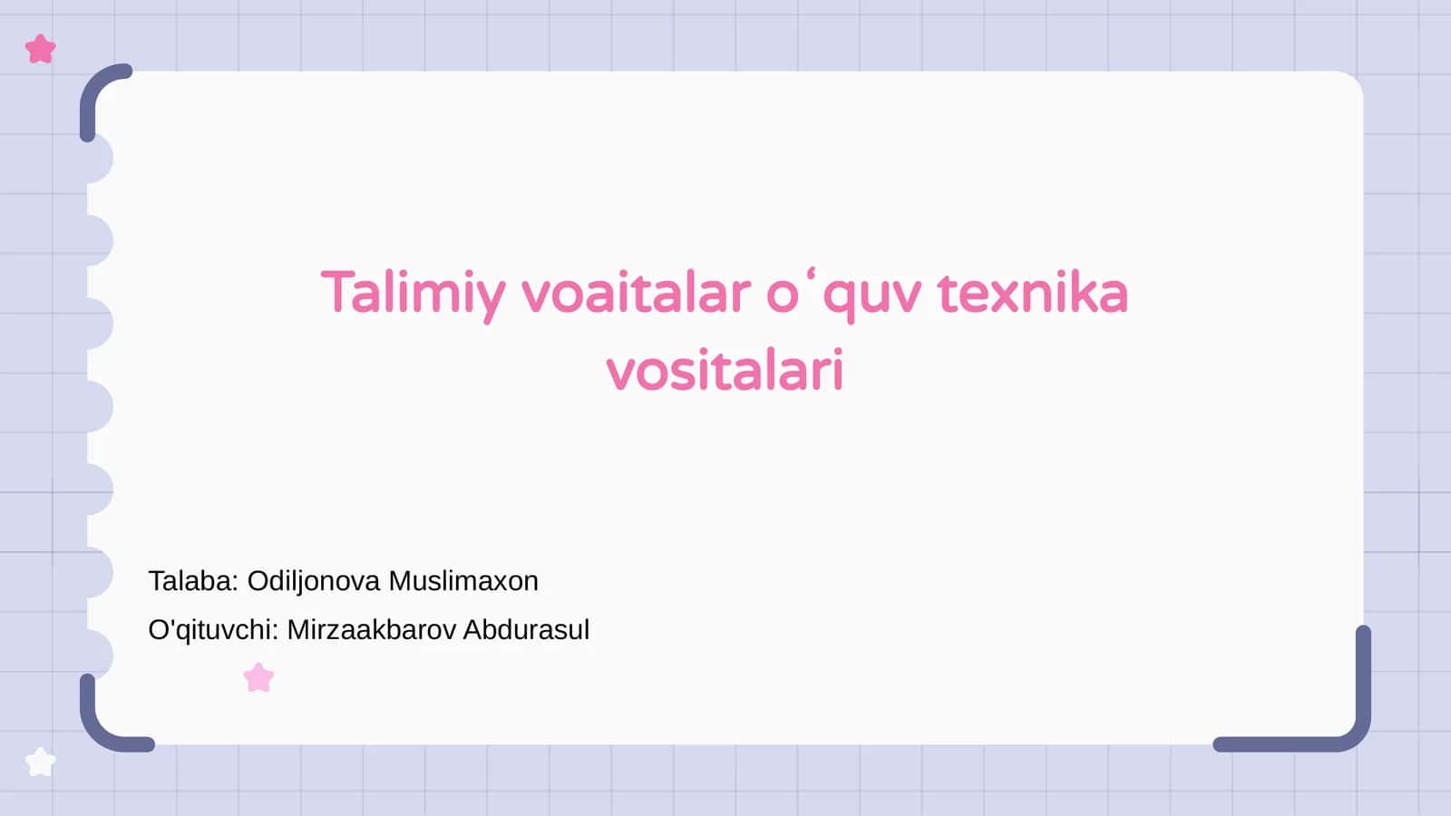 Talimiy voaitalar oʻquv texnika vositalari 1
