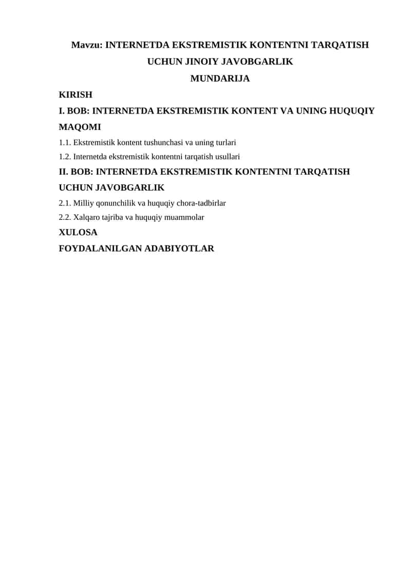 INTERNETDA EKSTREMISTIK KONTENTNI TARQATISH UCHUN JINOIY JAVOBGARLIK 1