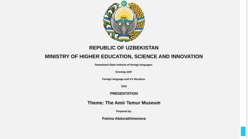 The Amir Temur Museum 1