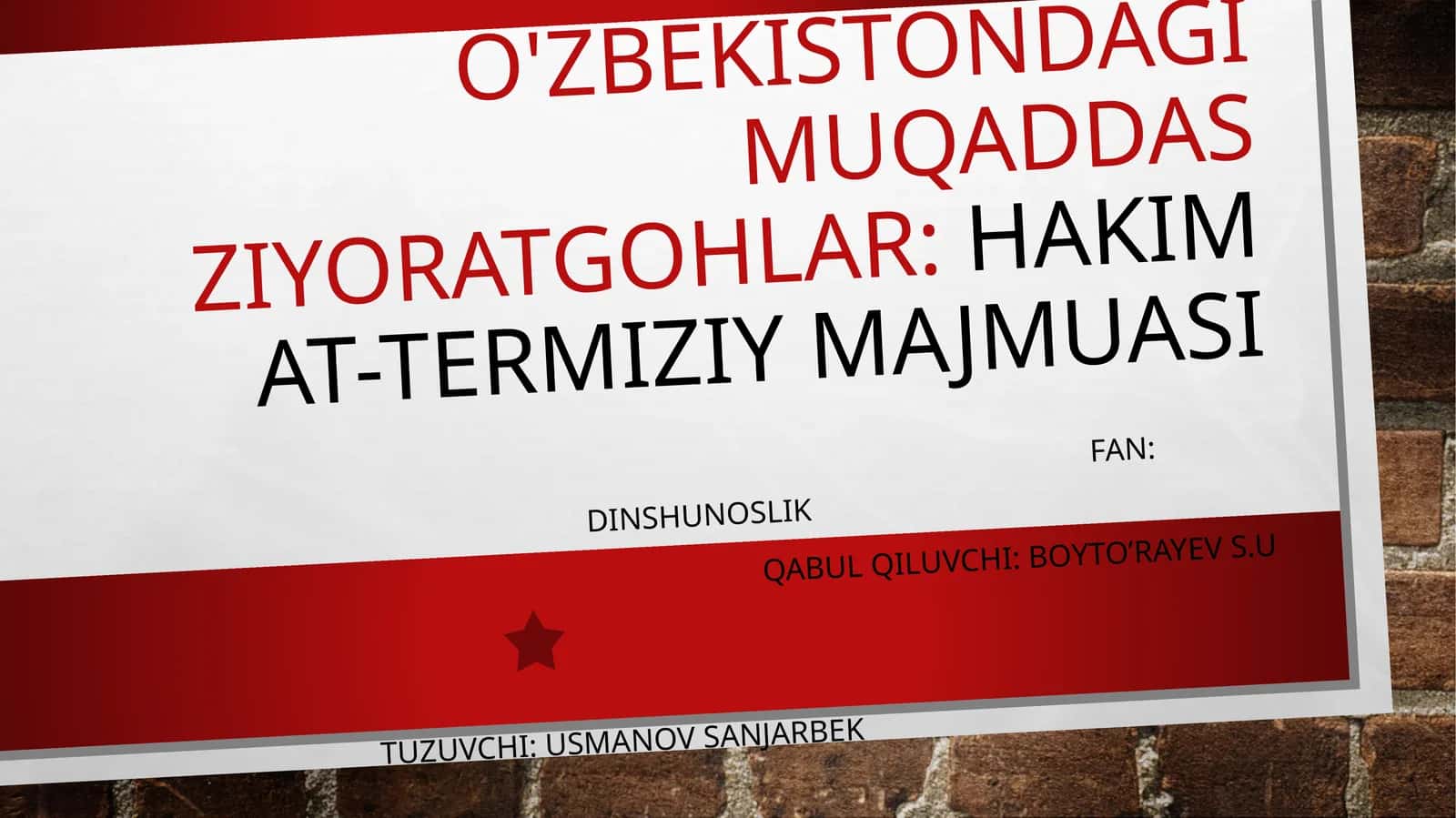 O'zbekistondagi muqaddas ziyoratgohlar:Hakim at-Termiziy majmuasi 1