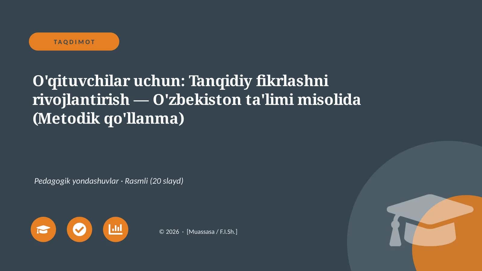 Tanqidiy fikrlashni rivojlantirish — O'zbekiston ta'limi misolida (Metodik qo'llanma) 1