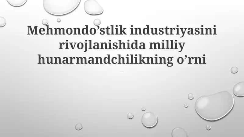 Milliy hunarmandchilik va hunarmandchilik sanoati 1