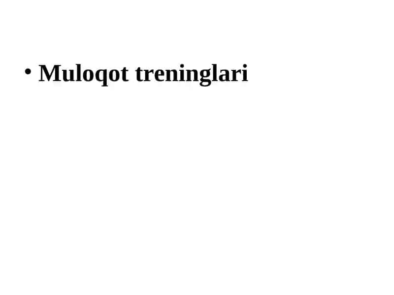 Muloqot treninglari