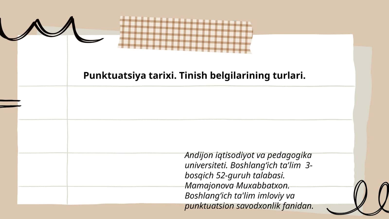 Punktuatsiya tarixi. Tinish belgilarining turlari 1