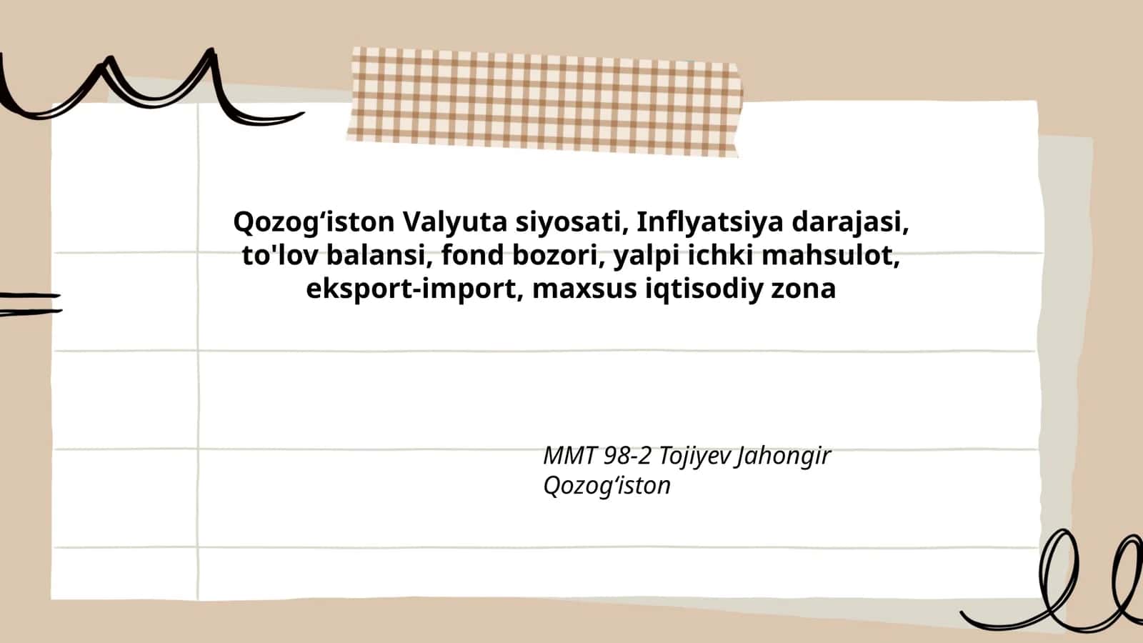 Qozogʻiston Valyuta siyosati, Inflyatsiya darajasi, to'lov balansi, fond bozori, yalpi ichki mahsulot, eksport-import, maxsus iqtisodiy zona 1