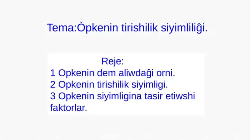 Ókpeniń tirishilik sıyımlılıǵı (ÓTS) 1