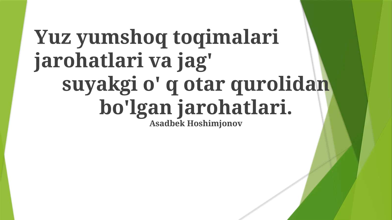 Suyak va yumshoq toqimalari jarohatlari 1