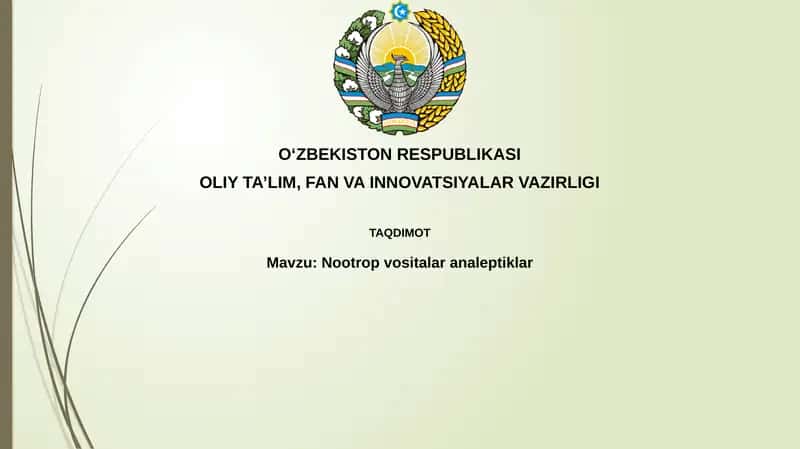 Nootropvositalar va analeptiklar 1