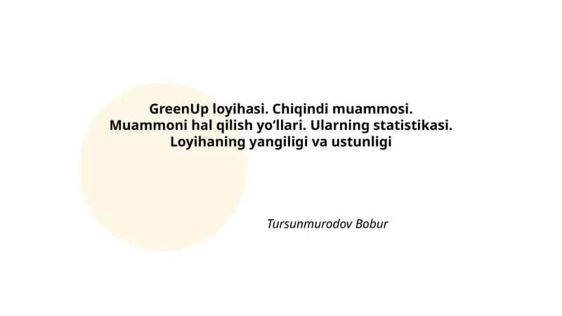 GreenUp loyihasi 1
