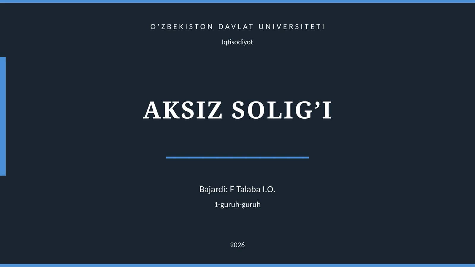 AKSIZ SOLIG’I 1