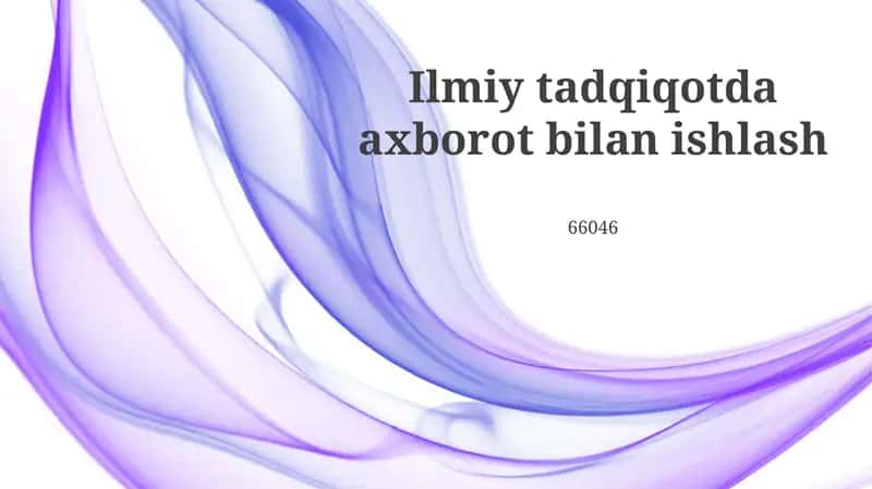 Ma'lumotlarni yig'ish va boshqarish 1