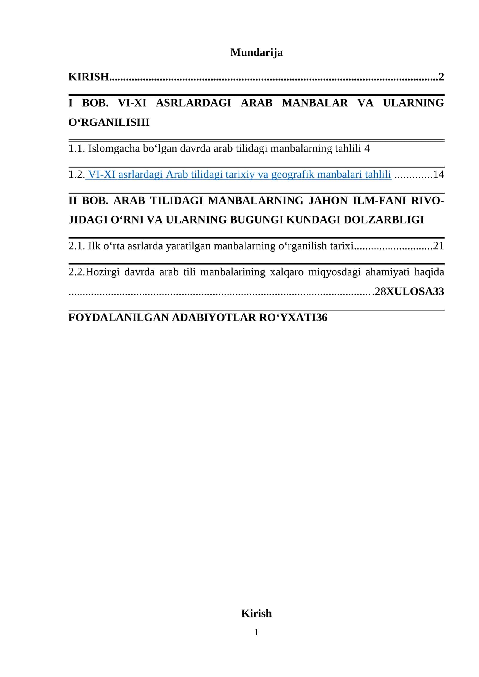 VI-XI ASRLARDAGI ARAB MANBALAR VA ULARNING O‘RGANILISHI 1