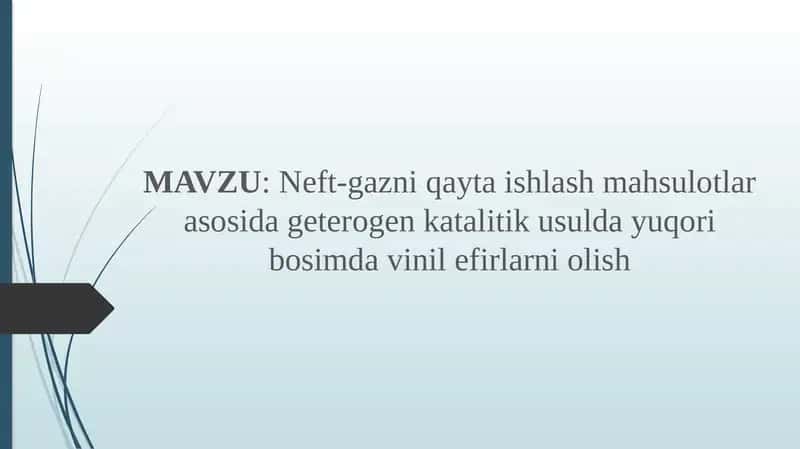 Murakkkab vinil efiri sintezi 1