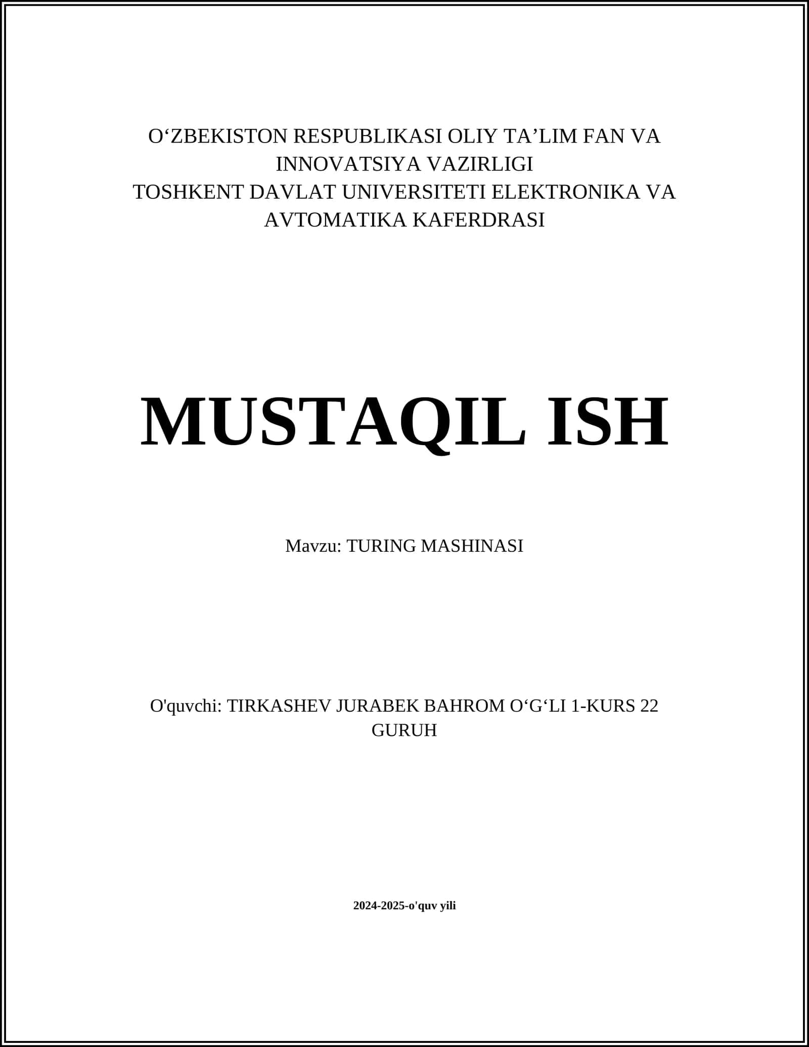 Turing Mashinasi 1