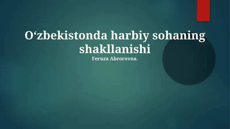 Oʻzbekistonda harbiy sohaning shakllanishi 1