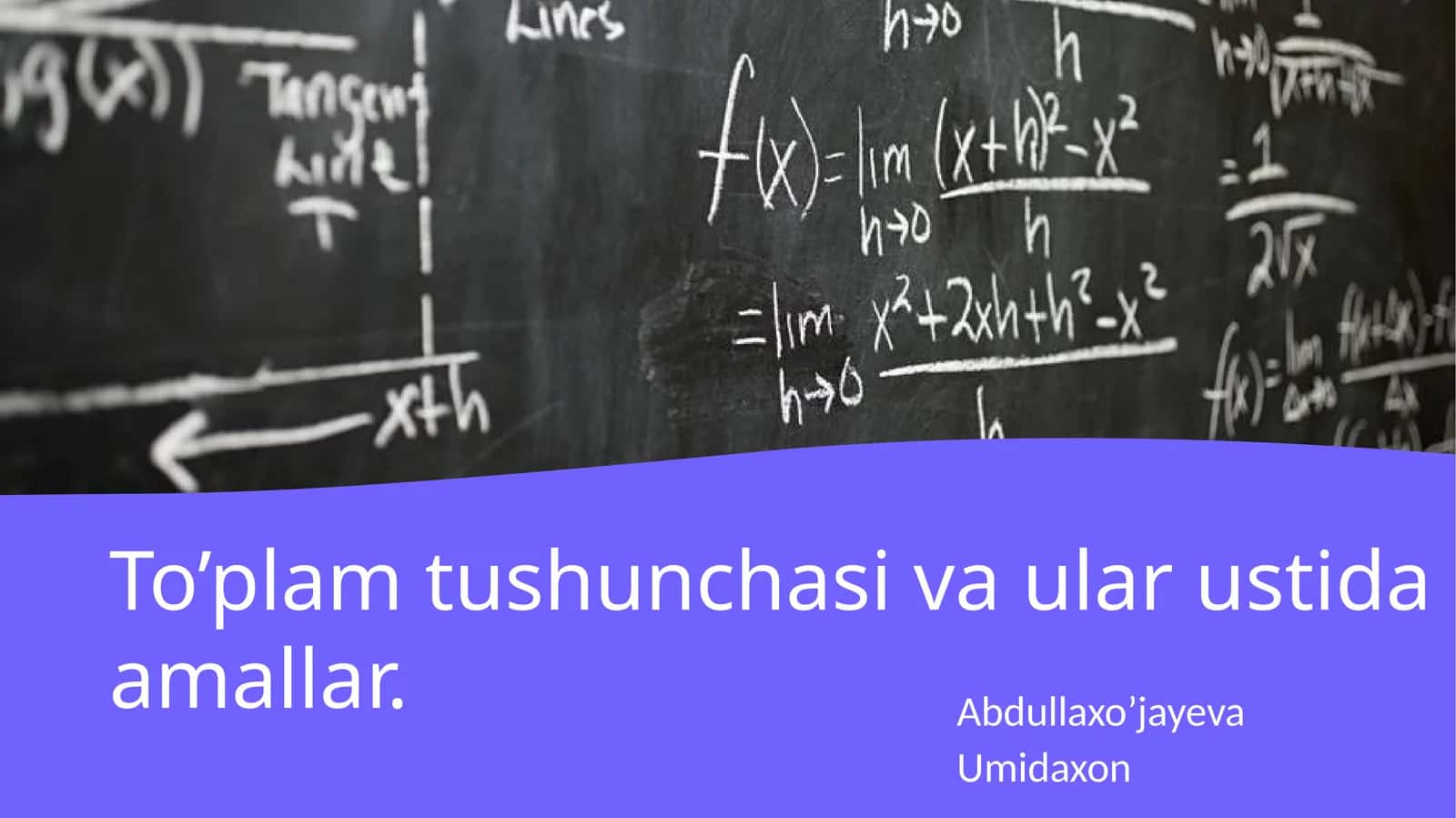 To'plam tushunchasi va ular ustida amallar 1