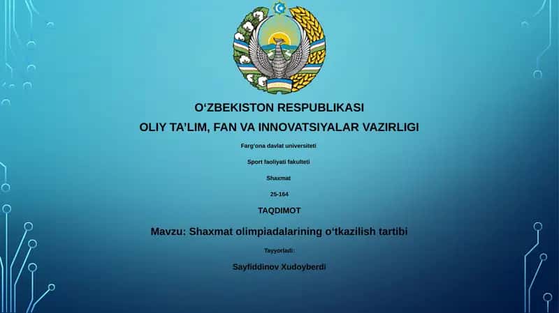 Shaxmat olimpiadalarining oʻtkazilish tartibi 1